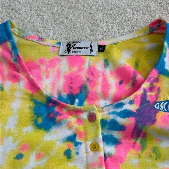 O-Mighty Vibrant Tie-Dye Long Sleeve Crop Top - Picture 2 of 3